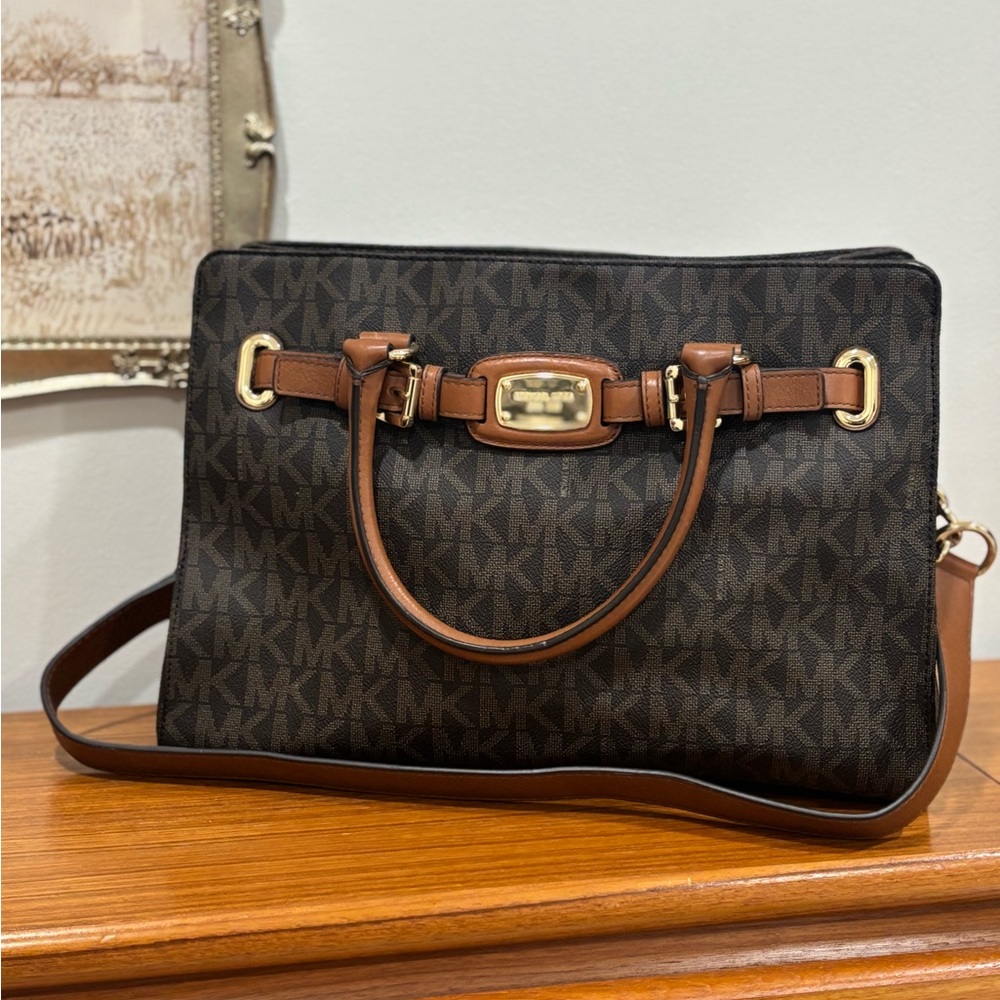 Michael Kors Black and Brown Satchel